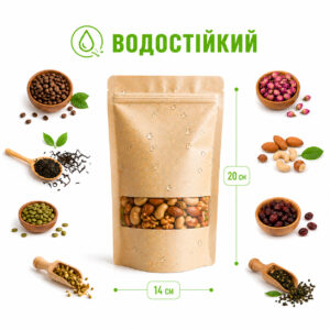 ChatGPT Image 27 квіт. 2026 р., 01_40_36 Водостійкий 14*20 см 100 г дой пак вікно зіп крафт глянцевий