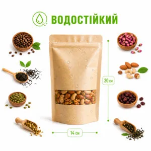 ChatGPT Image 27 квіт. 2026 р., 01_40_36 Водостійкий 14*20 см 100 г дой пак вікно зіп крафт глянцевий