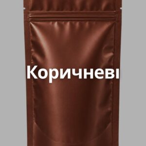 Дой пак 14*24 см на 200 г без вікна зіп коричневий фольгований Металік